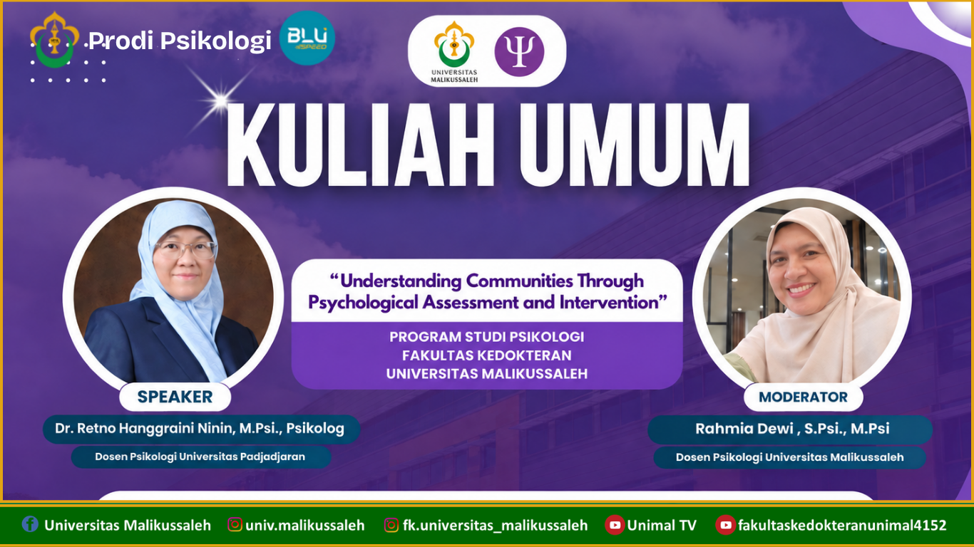 Program Studi Psikologi Unimal Gelar Kuliah Umum tentang Asesmen dan Intervensi Psikologis di Masyarakat